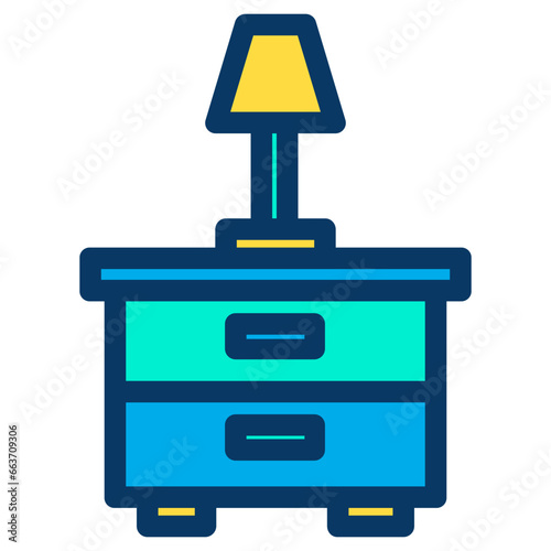 Lineal color Bedside lamp icon