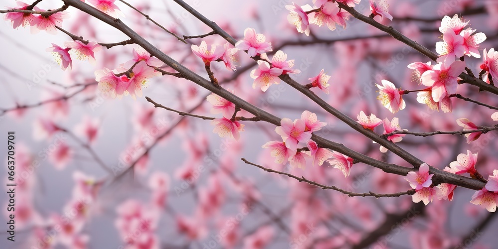 The beautiful cherry blossom background can be used as a background for greetings, invitations, wallpapers, posters, etc