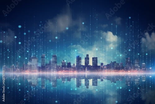 Smart city concept with cloud computing. Generative AI