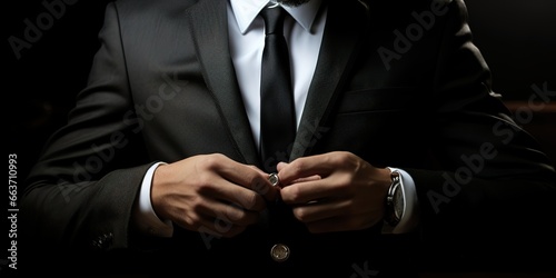 a businessman wearing a nice, luxurious black suit looks more dignified and charismatic