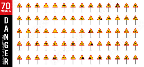 panneau signalisation danger triangle jaune 