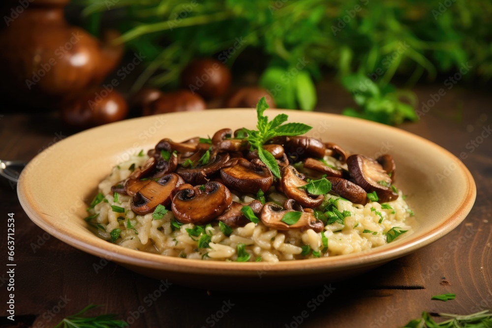 Savor the Classic Comfort of Risotto ai Funghi: A Creamy Italian Delight Made with Arborio Rice, Mushrooms, and Parmesan - A Gourmet Homemade Treat.
Savor the Classic Comfort of Risotto ai Funghi: A Creamy Italian Delight Made with Arborio Rice, Mushrooms, and Parmesan - A Gourmet Homemade Treat.