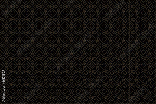 Luxury gold square pattern background on black background, Christmas patterns & geometric pattern