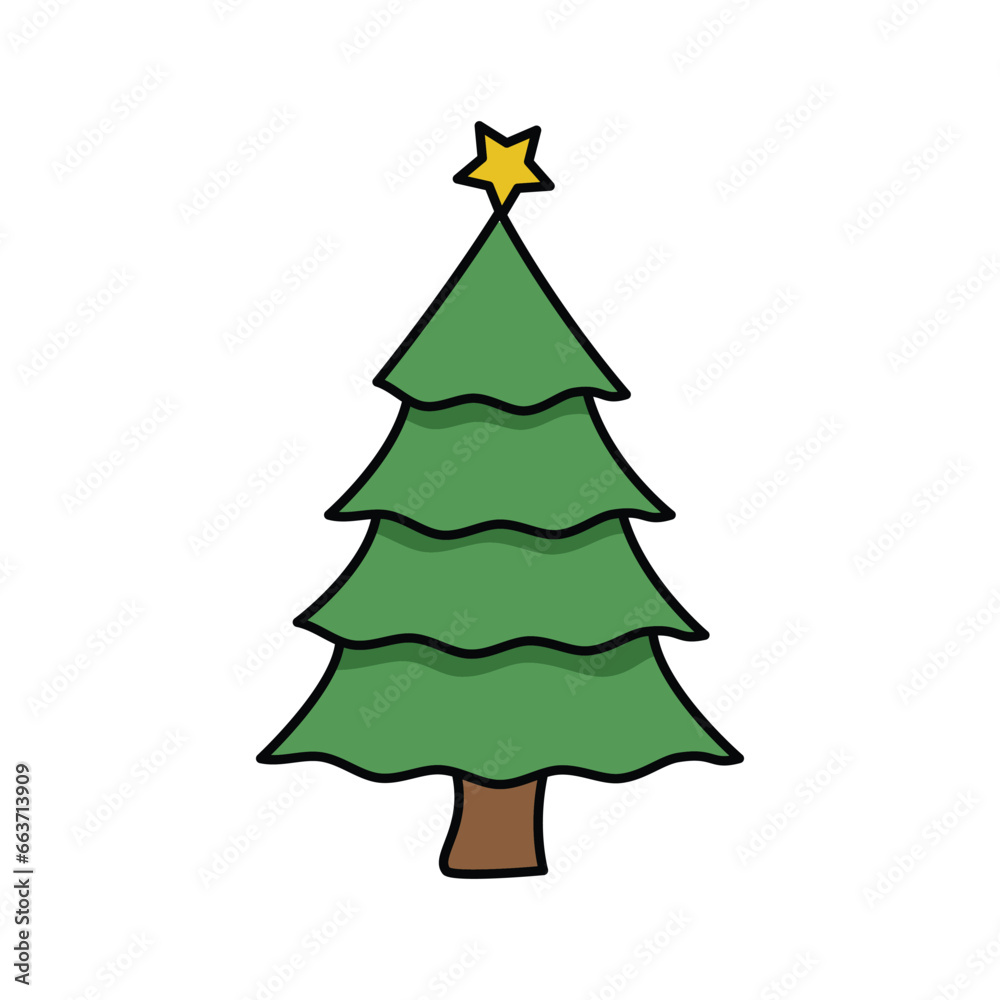 Fototapeta premium Christmas tree icon. Vector illustration of pine tree 