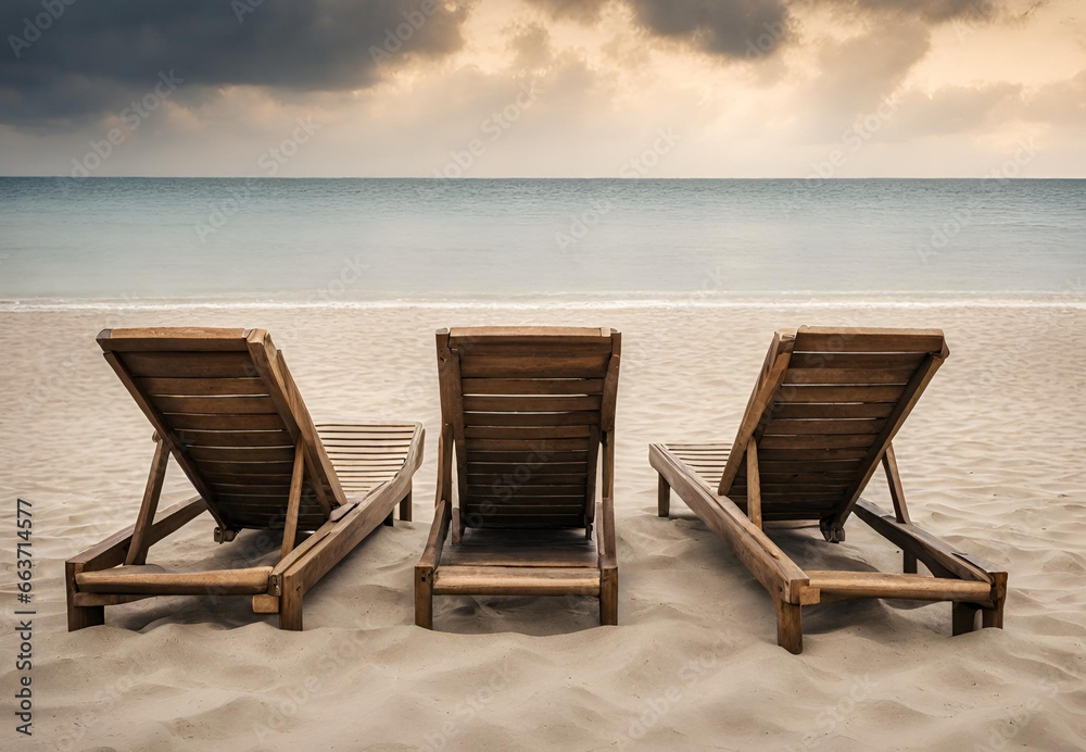 Beach Umbrella Oasis, 
Seashore Vacation Bliss, 
Beach Chairs and Parasol, 
Beach Lounging Getaway