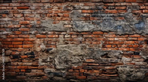 a brick wall. red color  wide panorama of masonry. Background of old vintage brick wall. texture brickwork concept