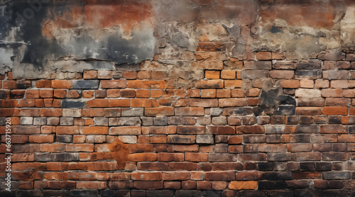 a brick wall. red color  wide panorama of masonry. Background of old vintage brick wall. texture brickwork concept