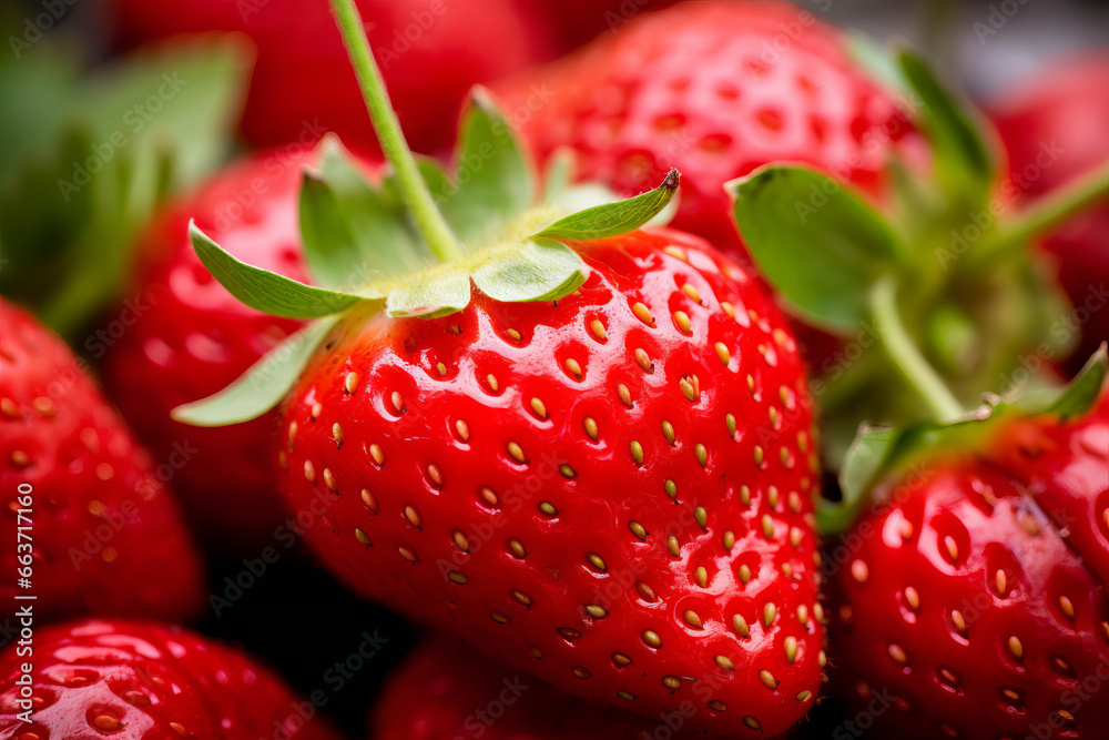 Fresh strawberries grown in the garden Fresh strawberries grown in the garden
