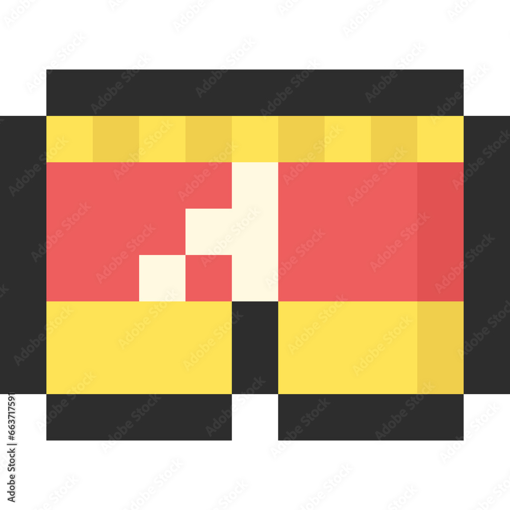 Fototapeta premium Pixel art cartoon swimming pant icon 2