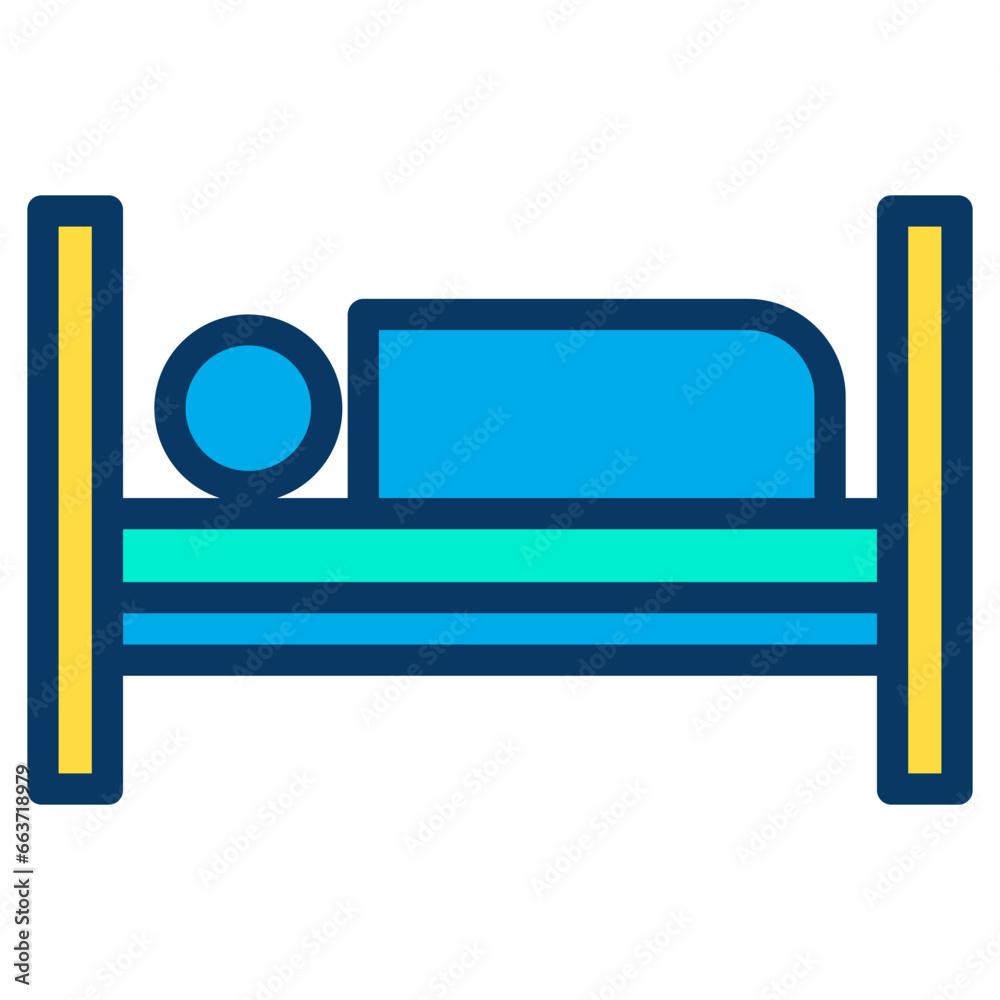 Lineal color Sleep bed icon Lineal color Sleep bed icon