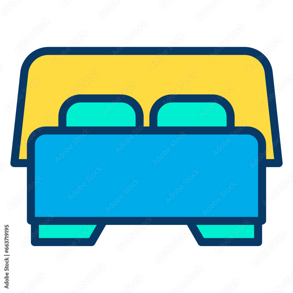 Lineal color Valentine Bed icon Lineal color Valentine Bed icon