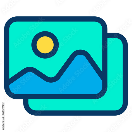 Obraz na plátně Lineal color Image gallery icon
