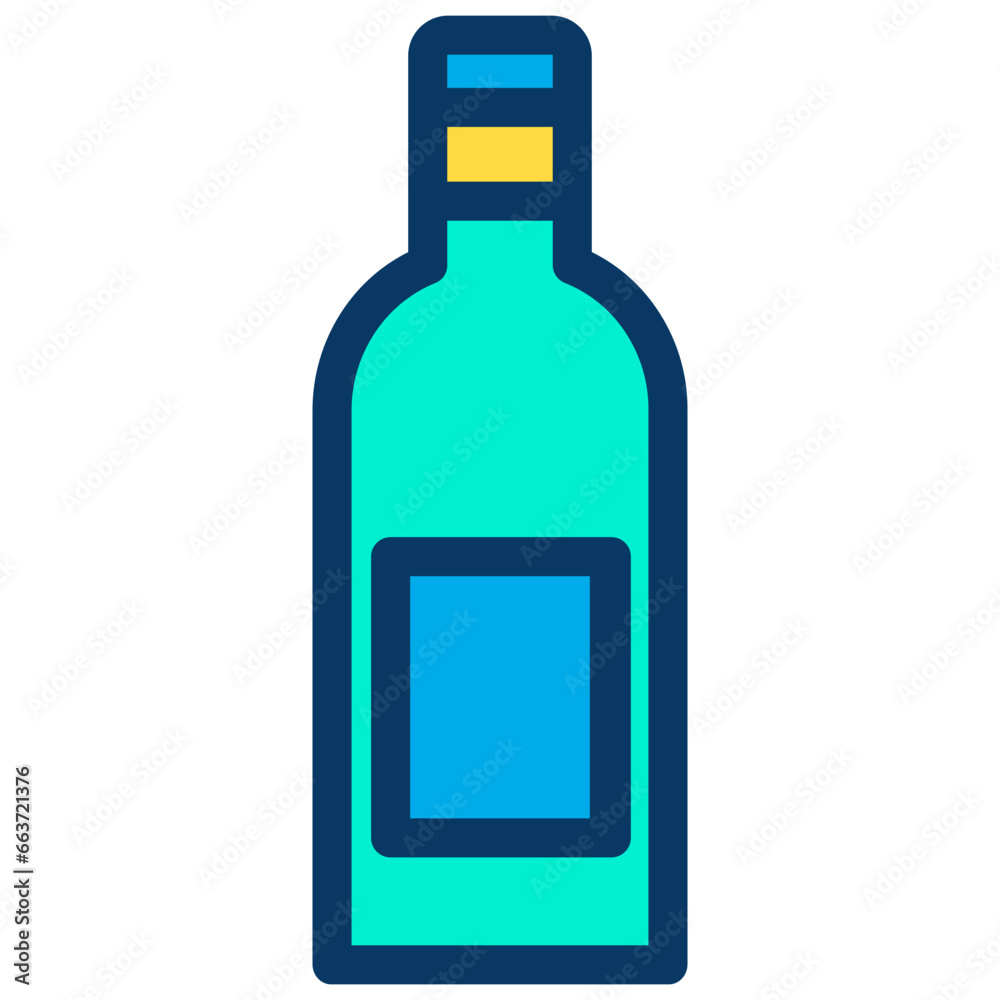 Lineal color Floating Bottle icon Lineal color Floating Bottle icon