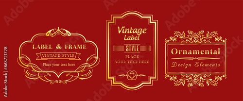 Set vintage retro logos collection