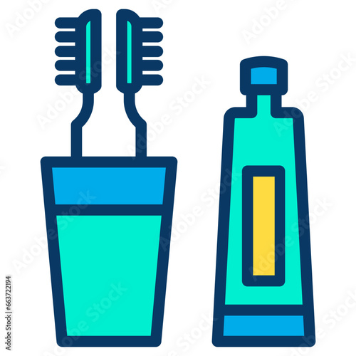 Lineal color Tooth paste icon