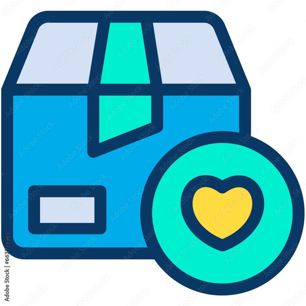 Lineal color Package Box Like icon Lineal color Package Box Like icon