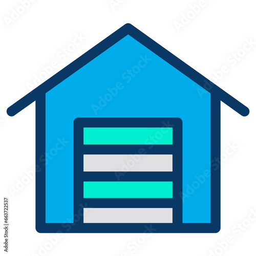 Lineal color Storage house icon