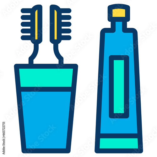 Lineal color Tooth paste icon