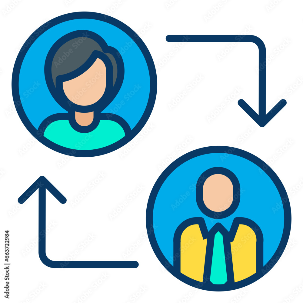 Lineal color Replace Employee icon Lineal color Replace Employee icon