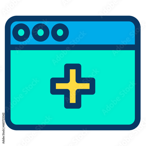 Lineal color Medical Webpage icon