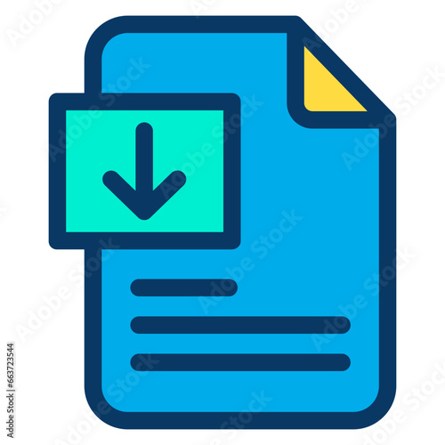 Lineal color Download Document icon