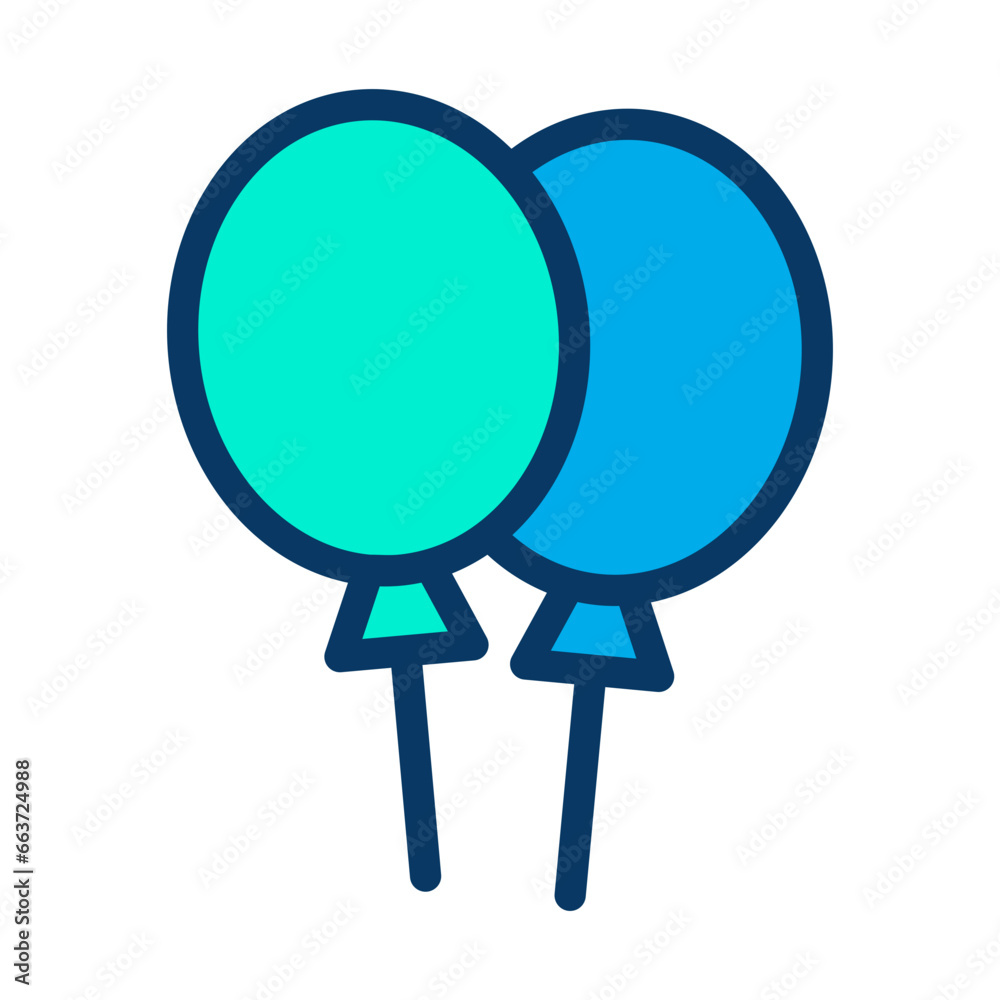Lineal color Air Balloon icon Lineal color Air Balloon icon