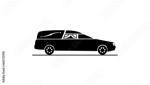 hearse black isolated silhouette photo