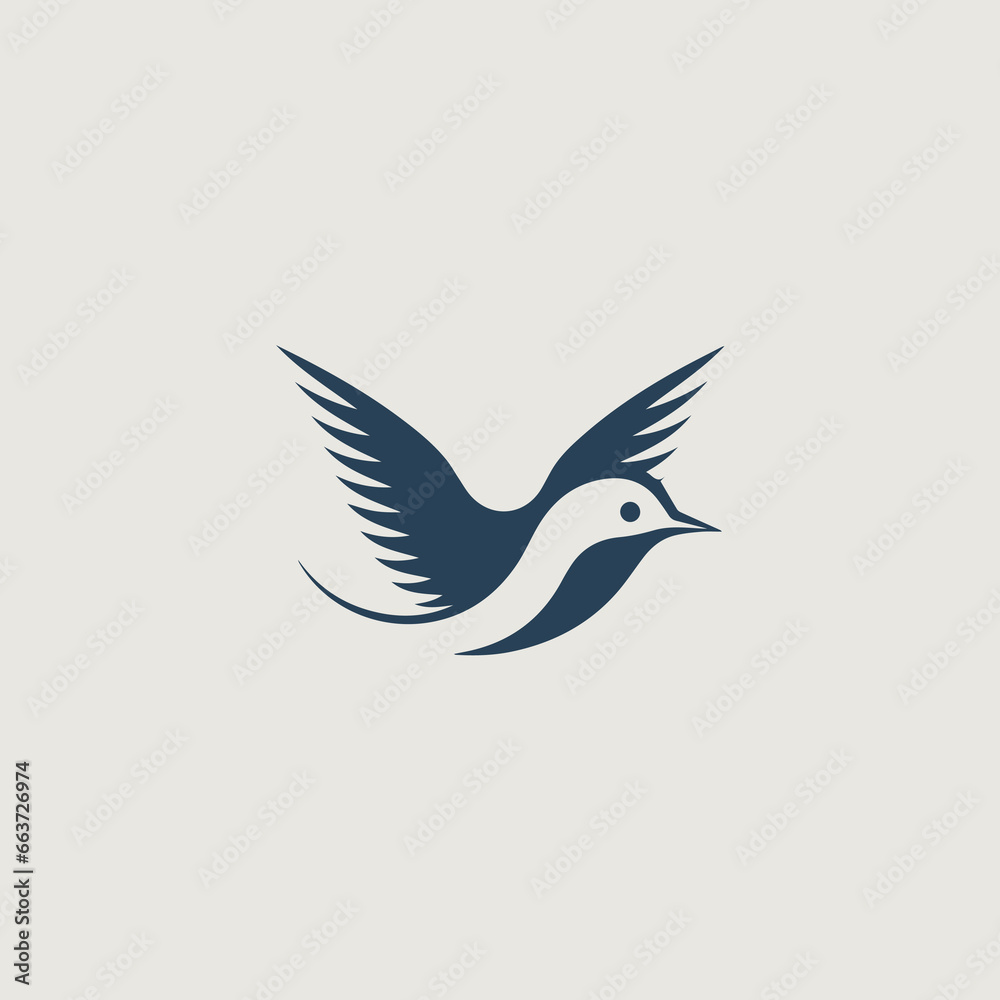 Obraz premium 鳥をシンボリックに用いたベクター画像