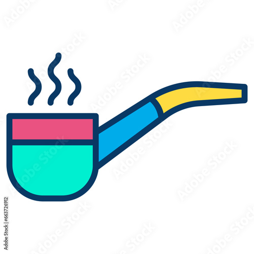 Lineal color Cigar Pipe icon