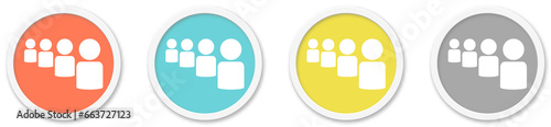 Team Icon - Symbol auf 4 runden Buttons