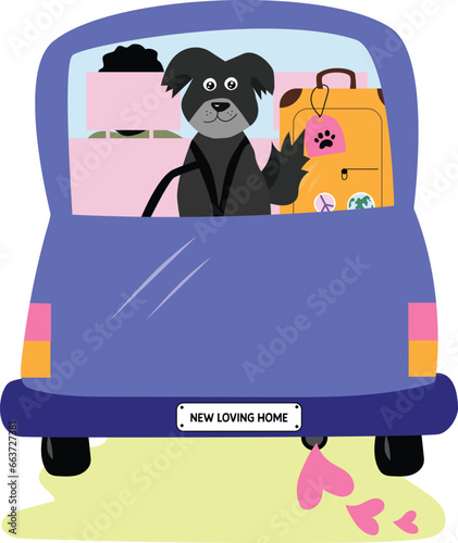 Pet adoption. Pet adoption, Dog going to new home.