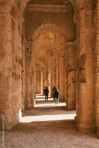 Tourists in ancient architecture 