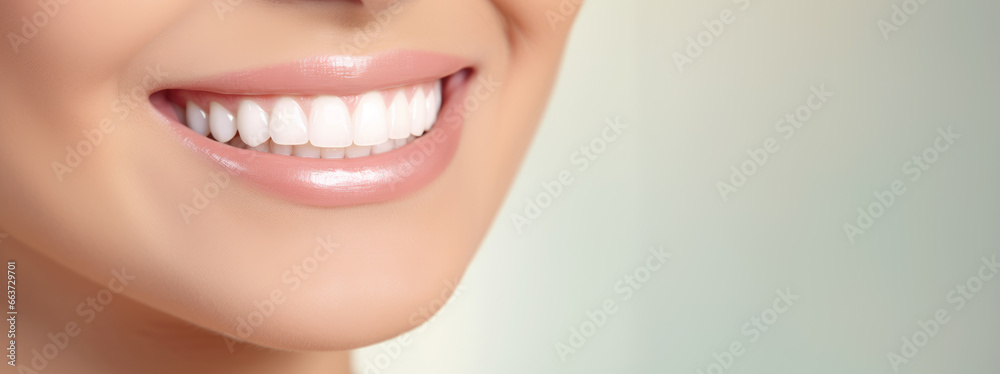Obraz premium close up teeth of a woman smiling