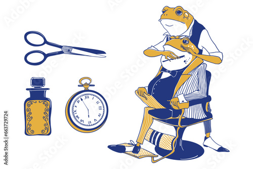 Hipster frog animal vector art illustration, frog gentleman, stylishly dressed, toad gentleman, humanized frog wearing, gentlemen club, retro frog
