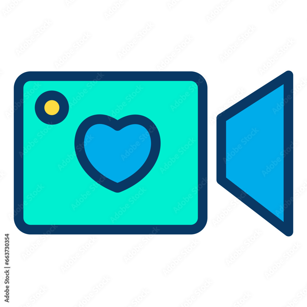 Lineal color Valentin Video icon Lineal color Valentin Video icon