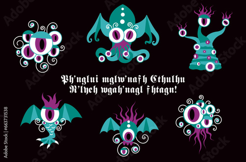 P'tits anciens Lovecraft CTHULHU Tas de petits monstres V2 7