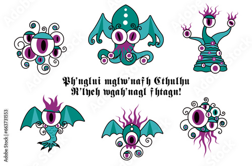 P'tits anciens Lovecraft CTHULHU Tas de petits monstres V2 8