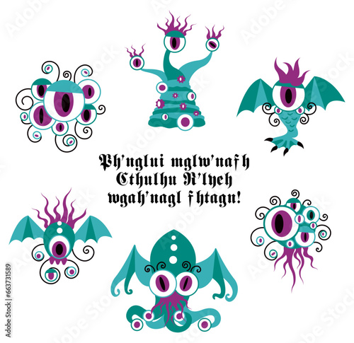 P'tits anciens Lovecraft CTHULHU Tas de petits monstres V2 12