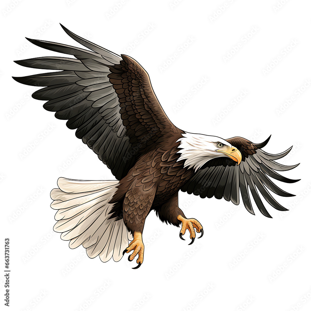 Obraz premium Bald Eagle isolated on transparent background