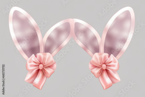 Vector realistic isolated bunny ears for template. Easter and spring concept. Celebrating easter. © VisualProduction