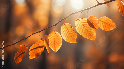 Orange leaves in autumn