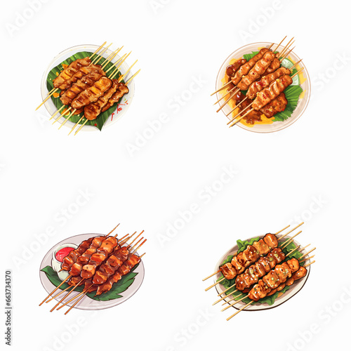 set of sate watercolor illustrations for printing on baby clothes, pattern, sticker, postcards, print, fabric, and books