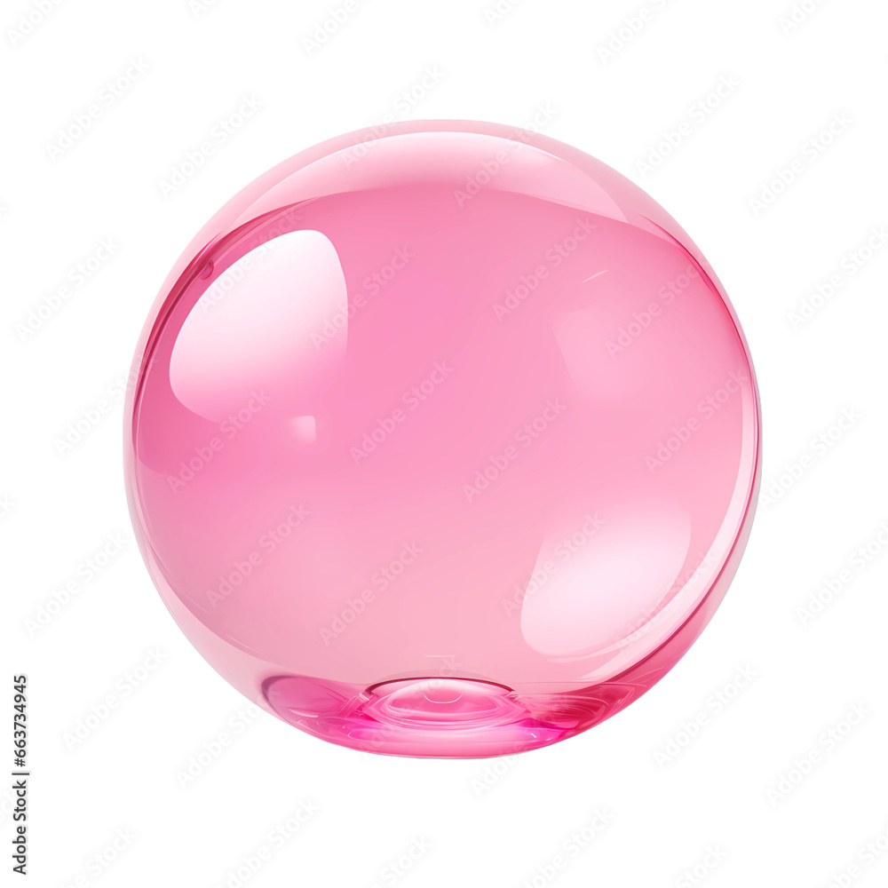 Fluid Pink Bubble Isolated, Generative AI Fluid Pink Bubble Isolated, Generative AI