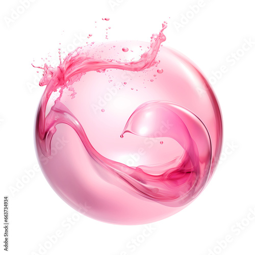 Fluid Pink Bubble Isolated, Generative AI © aiartist