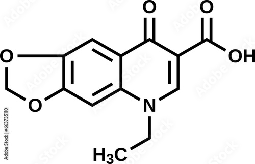 Oxolinic acid structural formula, vector illustration