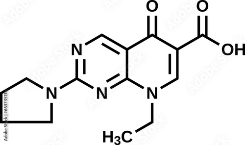 Piromidic acid structural formula, vector illustration