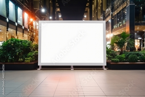 Outdoor shopping mall advertising billboard, large video promotion LED blank screen in public space area