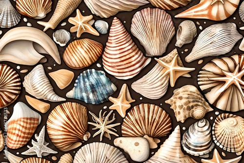 seashell patterns on sand © Nature Lover
