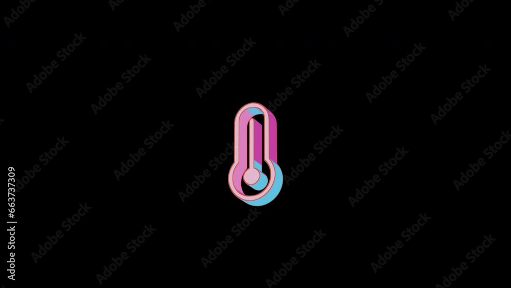 Bright thermometer full icon is jumping merrily. Retro style. Alpha channel black. Looped from frame 120 to 240, Alpha BW at the end Bright thermometer full icon is jumping merrily. Retro style. Alpha channel black. Looped from frame 120 to 240, Alpha BW at the end