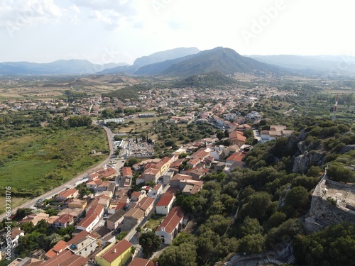 Aerial view of Posada, Province of Nuoro, Sardinia (Sardegna). 